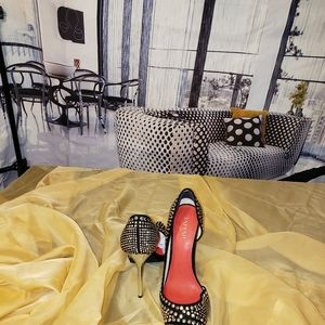 Tamar suede Black and silver studded pump size 9.5